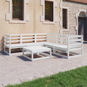 6-piece garden lounge set white solid pine wood by vidaXL, Garden sets - Ref: Foro24-3075730, Price: 316,99 €, Discount: %