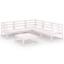 6-teiliges Garten-Lounge-Set aus weißem massivem Kiefernholz von vidaXL, Gartensets - Ref: Foro24-3075730, Preis: 318,76 €, R...