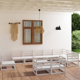 11-piece garden lounge set white solid pine wood by vidaXL, Garden sets - Ref: Foro24-3075820, Price: 655,99 €, Discount: %