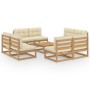 Garden furniture 9 pieces with cushions made of solid pine wood by vidaXL, Garden sets - Ref: Foro24-3076327, Price: 936,14 €...