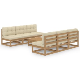 Garden furniture 7 pieces with cushions made of solid pine wood by vidaXL, Garden sets - Ref: Foro24-3076367, Price: 687,32 €...