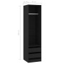 Black plywood cabinet with drawers 50x50x200 cm by vidaXL, Wardrobes - Ref: Foro24-800613, Price: 129,93 €, Discount: %