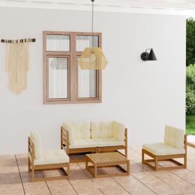 5-piece garden furniture set with solid pine wood cushions by vidaXL, Garden sets - Ref: Foro24-3076437, Price: 507,26 €, Dis...