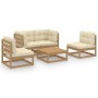 5-piece garden furniture set with solid pine wood cushions by vidaXL, Garden sets - Ref: Foro24-3076437, Price: 507,99 €, Dis...