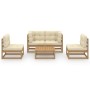 5-piece garden furniture set with solid pine wood cushions by vidaXL, Garden sets - Ref: Foro24-3076437, Price: 507,99 €, Dis...