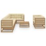 Garden furniture set 9 pieces and cushions solid pine wood by vidaXL, Garden sets - Ref: Foro24-3076712, Price: 1,00 €, Disco...