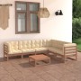 Gartenmöbel-Set 7-tlg. Kissen aus honigbraunem Kiefernholz von vidaXL, Gartensets - Ref: Foro24-3076792, Preis: 781,99 €, Rab...