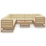 Set de muebles de jardín 11 pzs cojines madera pino marrón miel de vidaXL, Conjuntos de jardín - Ref: Foro24-3077052, Precio:...