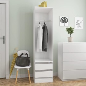 Glänzend weißer Sperrholzschrank mit Schubladen 50x50x200 cm von vidaXL, Kleiderschränke - Ref: Foro24-800618, Preis: 136,99 ...