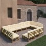 Set de muebles de jardín 13 pzs cojines madera pino marrón miel de vidaXL, Conjuntos de jardín - Ref: Foro24-3077247, Precio:...