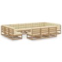 Set de muebles de jardín 13 pzs cojines madera pino marrón miel de vidaXL, Conjuntos de jardín - Ref: Foro24-3077247, Precio:...