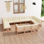 Garden furniture set 13 pcs honey brown pine wood cushions by vidaXL, Garden sets - Ref: Foro24-3077287, Price: 1,00 €, Disco...