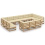 Set de muebles de jardín 13 pzs cojines madera pino marrón miel de vidaXL, Conjuntos de jardín - Ref: Foro24-3077287, Precio:...