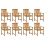 Garden chairs with cushions 8 pcs solid acacia wood by vidaXL, Garden chairs - Ref: Foro24-3078196, Price: 554,07 €, Discount: %