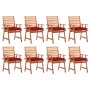 Garden dining chairs and cushions 8 units solid acacia wood by vidaXL, Garden chairs - Ref: Foro24-3078395, Price: 546,01 €, ...