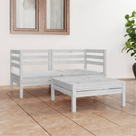 Garden furniture set 3 pieces solid white pine wood by vidaXL, Garden sets - Ref: Foro24-3082393, Price: 153,99 €, Discount: %