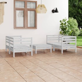 Gartenmöbel-Set 5-teilig aus massivem weißem Kiefernholz von vidaXL, Gartensets - Ref: Foro24-3082398, Preis: 269,99 €, Rabat...