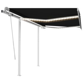 Toldo manual retráctil con luz LED gris antracita 3x2,5 m de vidaXL, Toldos - Ref: Foro24-3069904, Precio: 365,67 €, Descuent...