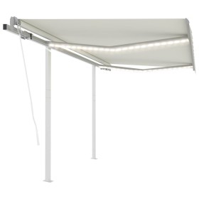 Automatic awning with LED and wind sensor cream 3x2.5 m by vidaXL, Awnings - Ref: Foro24-3069912, Price: 540,85 €, Discount: %