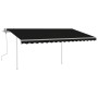 Toldo retráctil manual con luz LED gris antracita 4x3 m de vidaXL, Toldos - Ref: Foro24-3069944, Precio: 462,32 €, Descuento: %