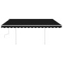 Toldo retráctil manual con luz LED gris antracita 4x3 m de vidaXL, Toldos - Ref: Foro24-3069944, Precio: 462,32 €, Descuento: %