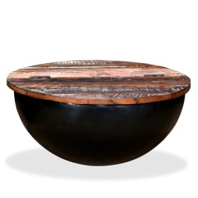 Black recycled solid wood bowl-shaped coffee table by vidaXL, Coffee table - Ref: Foro24-245259, Price: 117,48 €, Discount: %