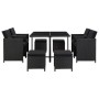 Set comedor de jardín 9 piezas y cojines ratán sintético negro de vidaXL, Conjuntos de jardín - Ref: Foro24-46532, Precio: 42...