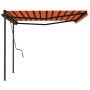 Toldo retráctil manual con postes naranja y marrón 4x3,5 m de vidaXL, Toldos - Ref: Foro24-3070220, Precio: 638,99 €, Descuen...