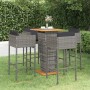 Set muebles de bar jardín 5 pzas y cojines ratán sintético gris de vidaXL, Conjuntos de jardín - Ref: Foro24-3094801, Precio:...