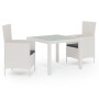 Garden dining set 3 pieces and white synthetic rattan cushions by vidaXL, Garden sets - Ref: Foro24-3094895, Price: 279,00 €,...