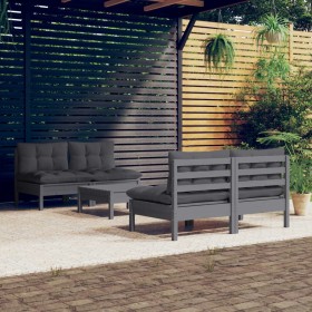 Gartenmöbel 5-teilig mit anthrazitfarbenen Kiefernholzkissen von vidaXL, Gartensets - Ref: Foro24-3096006, Preis: 415,36 €, R...