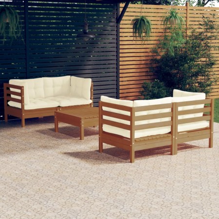 Gartenmöbel 5 Stück Kissen aus cremefarbenem Kiefernholz von vidaXL, Gartensets - Ref: Foro24-3096025, Preis: 470,18 €, Rabat...