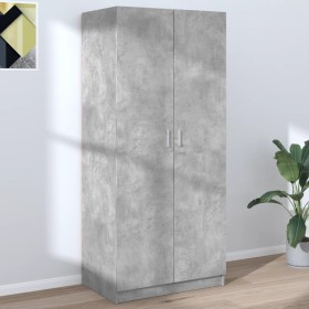 Armario de madera contrachapada gris hormigón 80x52x180 cm de vidaXL, Armarios roperos - Ref: Foro24-800625, Precio: 167,72 €...