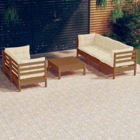 Garden furniture 6 pieces cream pine wood cushions by vidaXL, Garden sets - Ref: Foro24-3096115, Price: 554,99 €, Discount: %