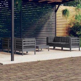 Garden furniture 7 pieces with anthracite pine wood cushions by vidaXL, Garden sets - Ref: Foro24-3096120, Price: 585,98 €, D...