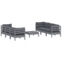 Garden furniture 7 pieces with anthracite pine wood cushions by vidaXL, Garden sets - Ref: Foro24-3096120, Price: 588,99 €, D...