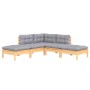 5-piece garden furniture set and gray pine wood cushions by vidaXL, Garden sets - Ref: Foro24-3096309, Price: 354,45 €, Disco...