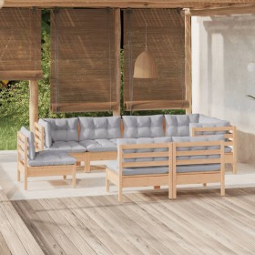 Gartenmöbel-Set 8-teilig und Kissen aus massivem Kiefernholz von vidaXL, Gartensets - Ref: Foro24-3096465, Preis: 648,99 €, R...