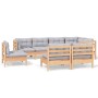 Garden furniture set 8 pieces and cushions solid pine wood by vidaXL, Garden sets - Ref: Foro24-3096465, Price: 678,17 €, Dis...