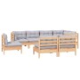 Garden furniture set 8 pieces and cushions solid pine wood by vidaXL, Garden sets - Ref: Foro24-3096465, Price: 678,17 €, Dis...