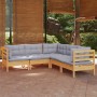 5-piece garden furniture set with solid pine wood cushions by vidaXL, Garden sets - Ref: Foro24-3096670, Price: 384,99 €, Dis...