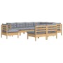 Garden furniture set 9 pieces and cushions solid pine wood by vidaXL, Garden sets - Ref: Foro24-3096742, Price: 700,99 €, Dis...