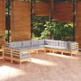 Garden furniture set 10 pieces and cushions solid pine wood by vidaXL, Garden sets - Ref: Foro24-3096838, Price: 825,73 €, Di...