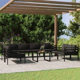 Garden furniture set 9 pieces and anthracite gray aluminum cushions by vidaXL, Garden sets - Ref: Foro24-3107799, Price: 1,00...