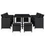 Set comedor de jardín 11 piezas y cojines ratán sintético negro de vidaXL, Conjuntos de jardín - Ref: Foro24-46533, Precio: 6...