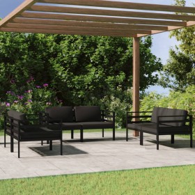 Garden furniture set 6 pieces and anthracite gray aluminum cushions by vidaXL, Garden sets - Ref: Foro24-3107800, Price: 785,...