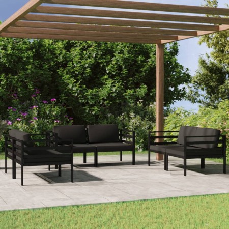 Gartenmöbel-Set 6-teilig und anthrazitgraue Aluminiumkissen von vidaXL, Gartensets - Ref: Foro24-3107800, Preis: 785,70 €, Ra...