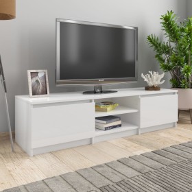 Mueble TV madera contrachapada blanco brillante 140x40x35,5cm de vidaXL, Muebles TV - Ref: Foro24-800654, Precio: 86,42 €, De...