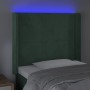 Dark green velvet LED headboard 93x16x118/128 cm by vidaXL, Headboards and footboards - Ref: Foro24-3123807, Price: 88,27 €, ...