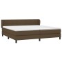 Cama box spring con colchón tela marrón oscuro 200x200 cm de vidaXL, Camas y somieres - Ref: Foro24-3126272, Precio: 597,69 €...